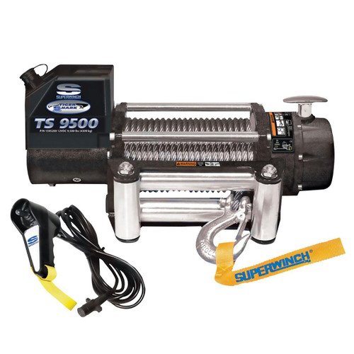 Tiger Shark 9500 Winch 12V with Steel Wire Rope - 1595200