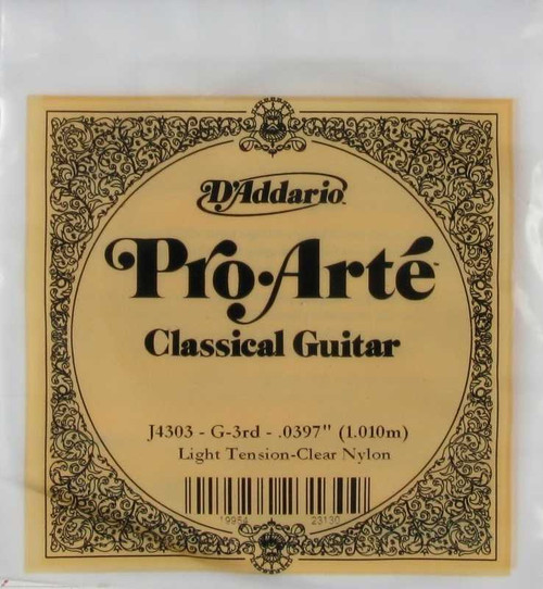 D'Addario Pro-Arte G Light Clear Nylon .0397, J4303 D'Addario Pro-Arte G Light Clear Nylon .0397, J4303