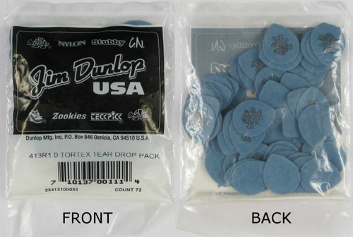 Dunlop Tortex Small Tear Drop .60 Orange, bag of 36, 423R60 Dunlop 423R60  DUN_423R60
