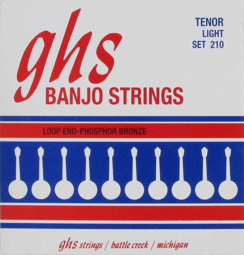 GHS Banjo 4 String - Tenor (Loop End) Phosphor Bronze Light, .009 - .028, 210