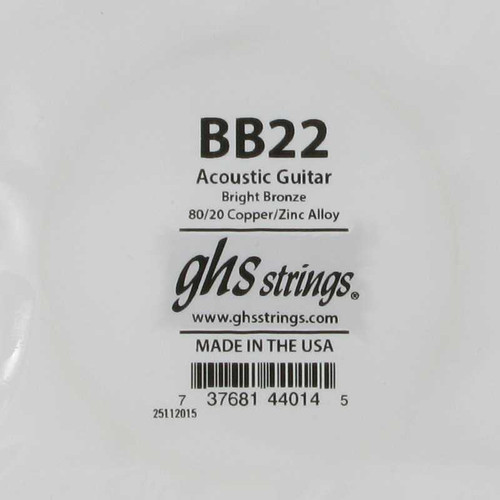 GHS Bright Bronze For Acoustic Guitar .022, BB22 GHS Bright Bronze For Acoustic Guitar .022, BB22
