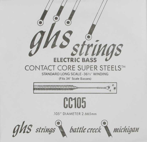 GHS Single String - Contact Core Super Steels Long Scale .105, CC105 GHS Single String - Contact Core Super Steels Long Scale .105, CC105