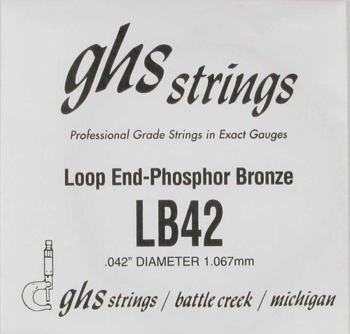 GHS Loop End Phosphor Bronze Wound .042, 42" Winding, LB42 GHS Loop End Phosphor Bronze Wound .042, 42" Winding, LB42