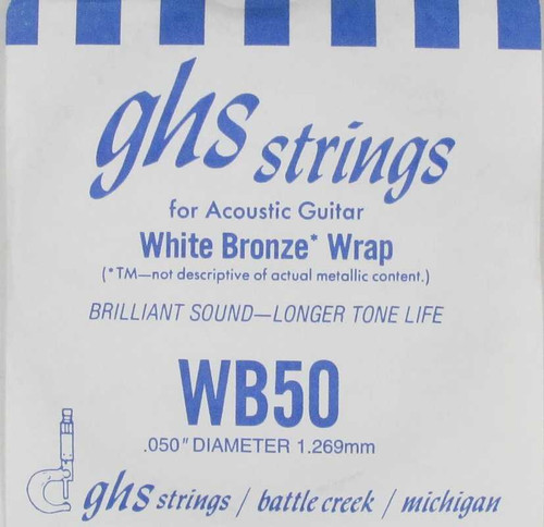 GHS White Bronze For Acoustic Guitar .050, WB50 GHS White Bronze For Acoustic Guitar .050, WB50
