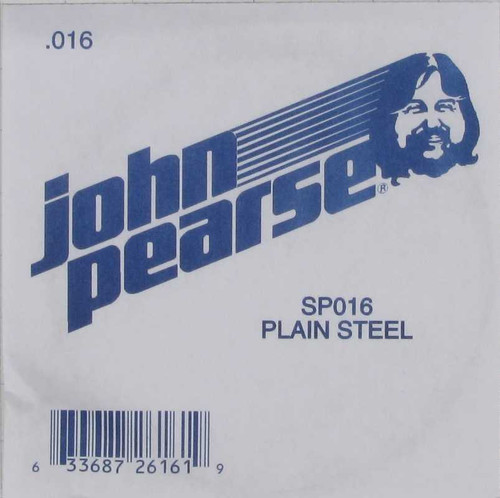 John Pearse Ball End Silvered Plain Steel .016, SP016 John Pearse Ball End Silvered Plain Steel .016, SP016