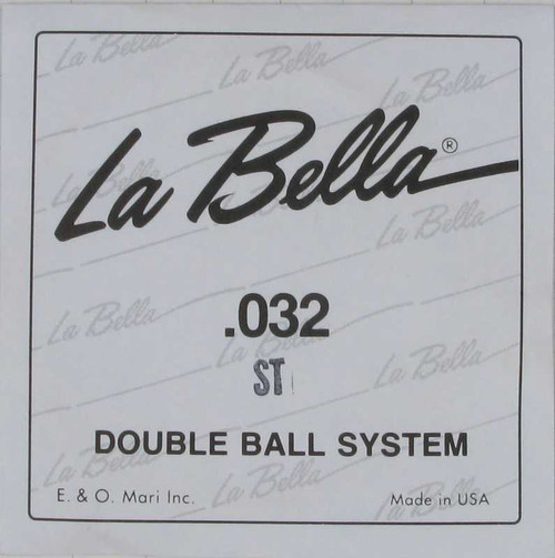 La Bella Stainless Steel Wound Double Ball End Trans Trem Threaded Ball, .032, ST032 La Bella Stainless Steel Wound Double Ball End Trans Trem Threaded Ball, .032, ST032