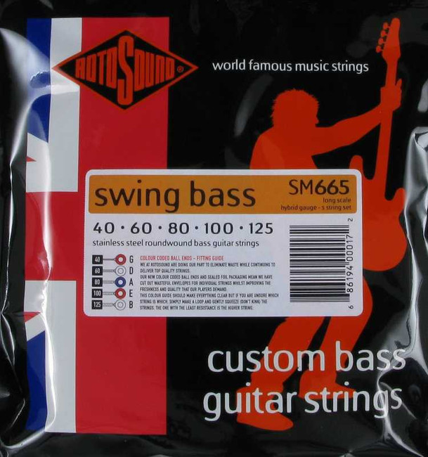 RotoSound Swing Electric Bass 5 String Roundwound Long Scale, .040