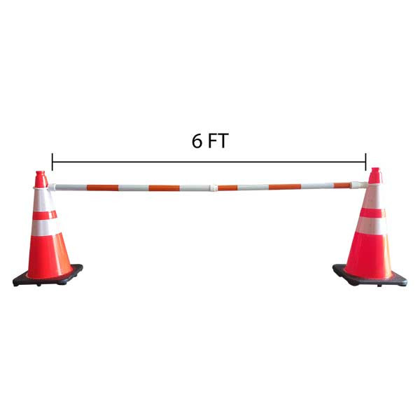 Retractable Safety Cone Bar, Expands from 3.35ft 6.6ft, Green and
