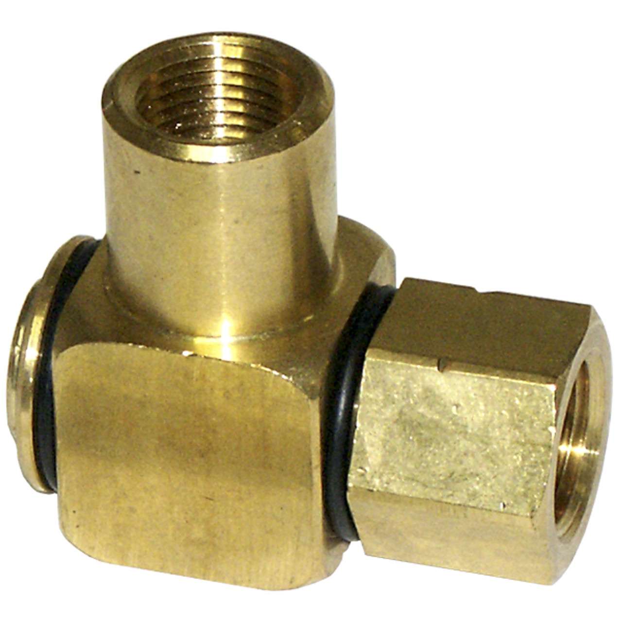 High Pressure 90° Hose Reel Swivel Brass 1/2 F x 1/2 F, 3000 PSI