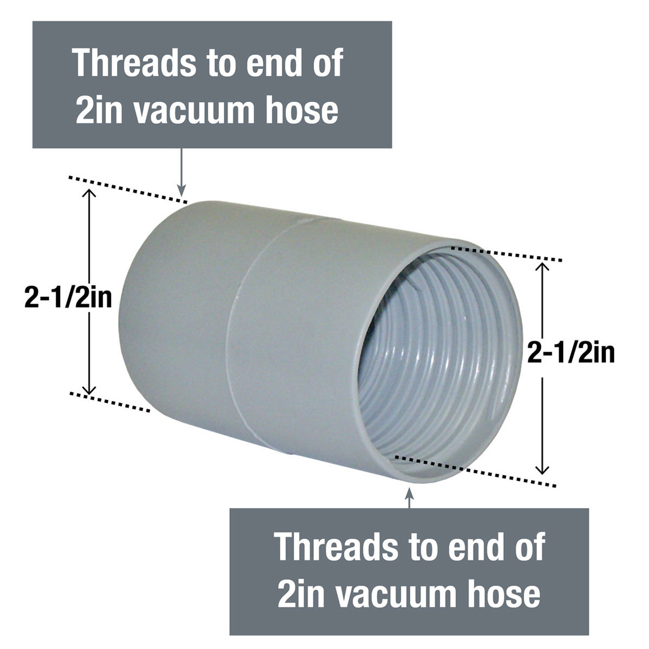 2 inch Vacuum Hose Screw-Cuff 1.75 inch Thread