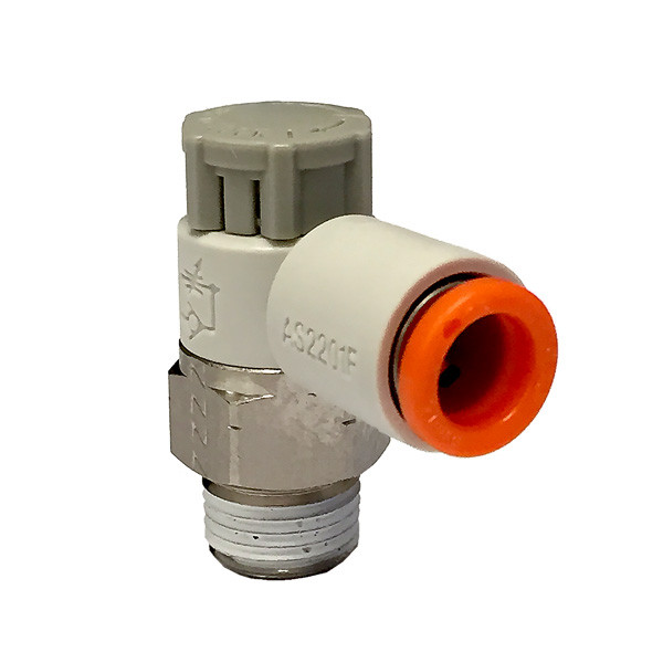 Pneumatic Flow Control Valve, 1/8in MPT x 1/4in Tube, 145PSI, SMC