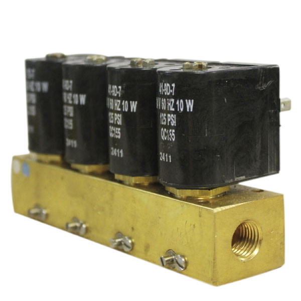 Solenoid Valve 4 Station Manifold Valve with DIN Coil, 1/4in FPT Inlet