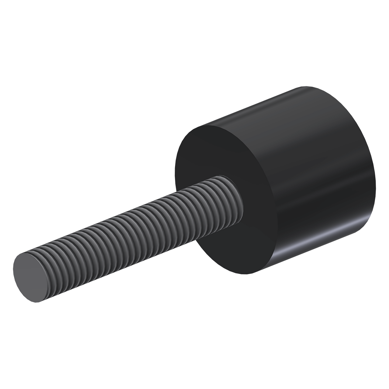 Rubber Stop, 1-1/2in Dia. X 1-1/4in L, 1/2-13 Thread x 3 Bolt