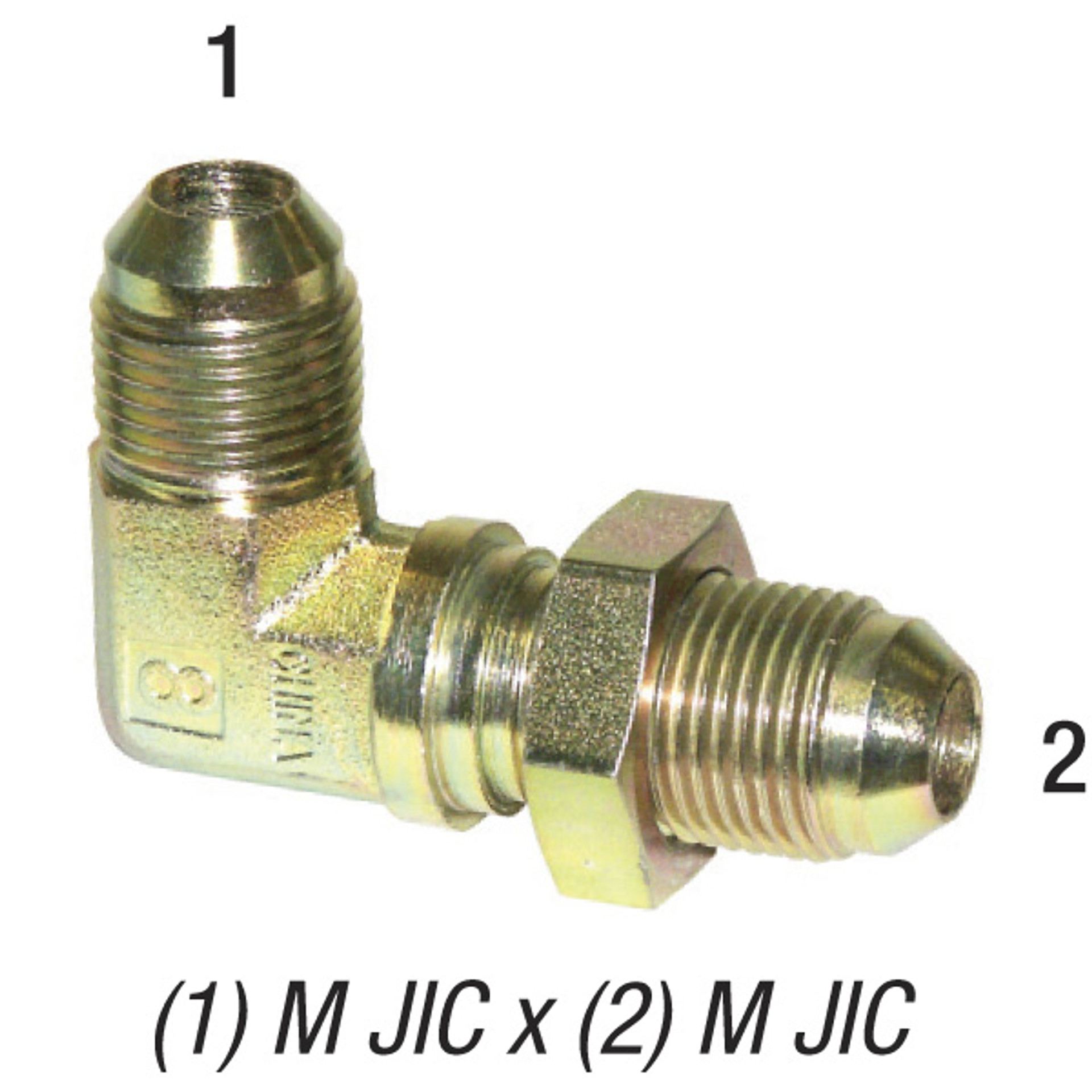 90° Union Bulkhead Elbow, 1/2in Male JIC x 1/2in Male JIC, Steel Zinc Coated Sonny's