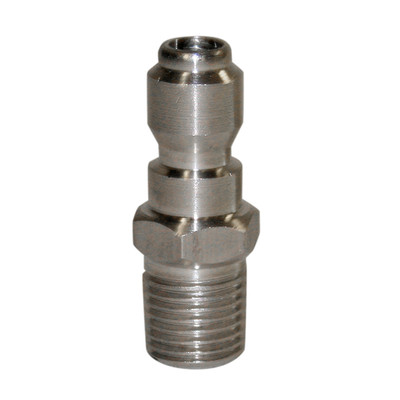 Quick-Disconnect Plug, 1/4in MPT, 5000PSI, Stainless Steel