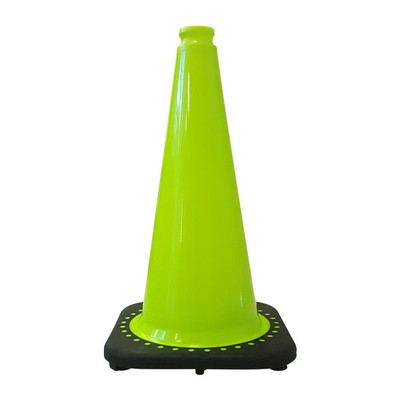 Traffic Cone, 28in H, Lime, 7lb Black Base