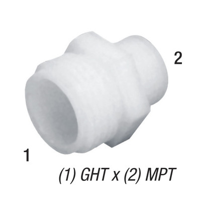 Garden Hose Fitting, 3/4in GHT x 1/2in MPT, Nylon, D3412