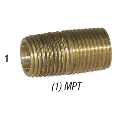 Nipple, 1/8in MPT x Close, Brass, 28-131