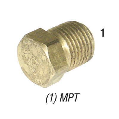 Hex Head Plug, 1/2in MPT, Brass, 28-204