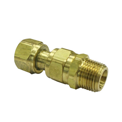 Swivel Connector, 3/8in MPT x 3/8in FPT, 70PSI, 180°F, Brass, Spraying Systems 11990-16