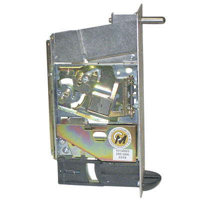 J.E. Adams 9000 Series Coin Acceptor Mechanical, 2in Face Place, Single Coin, Stainless Steel, 8145