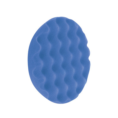 Soft Polishing Waffle Pad, 8in Dia. X 1.375in Thick, Reticulated Polyester Foam, Blue, 850WR
