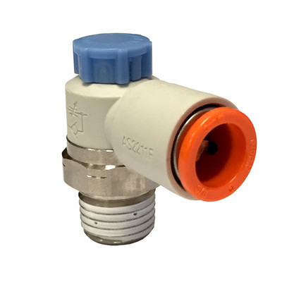 Pneumatic Flow Control Valve, 1/4in MPT x 3/8in Tube, 145PSI, SMC AS3211F-N02-11SA