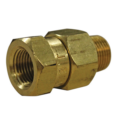 High Pressure Swivel, 3/8in MPT x 1/4in FPT, 3000PSI, 200°F, Brass, J.E. Adams 7070