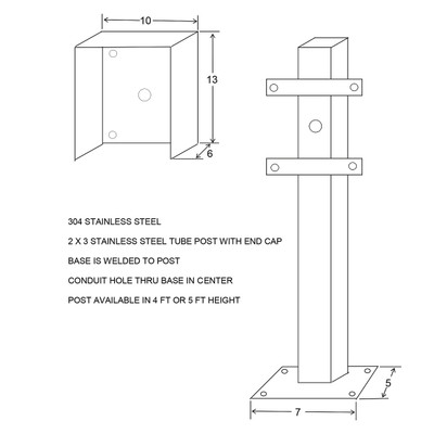 Dixmor Dryer Timer Stand for Dixmor Dryer Timer DX200, Stainless Steel Pedestal, DX200STAND