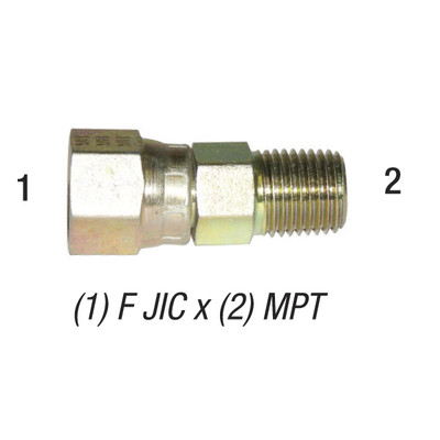 Swivel Connector, 1/2in Male Swivel JIC x 1/2in MPT, Steel Zinc Coated, 6505-8-8