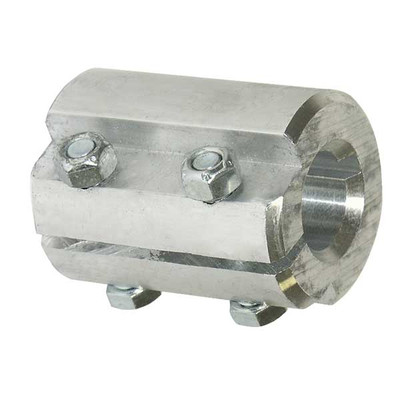 2-Bolt Split Coupler, 1in x 1-1/4in Bore with Hardware, Aluminum