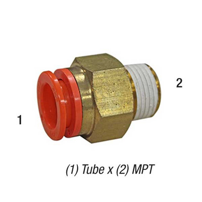 Male Connector, 1/2in Tube x 3/8in MPT, 145PSI, Pack of 10, SMC One Touch Fitting KQ2H13-36AS