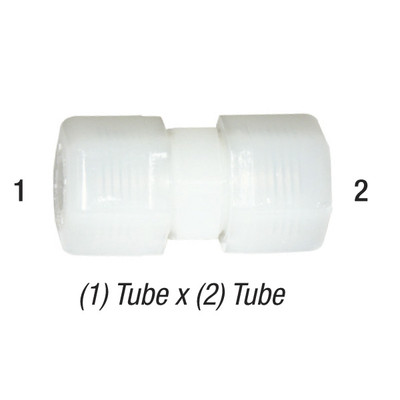 Union Connector, 1/4in Tube x 1/4in Tube, Thermoplastic, Parker Fast-Tite N4UC4