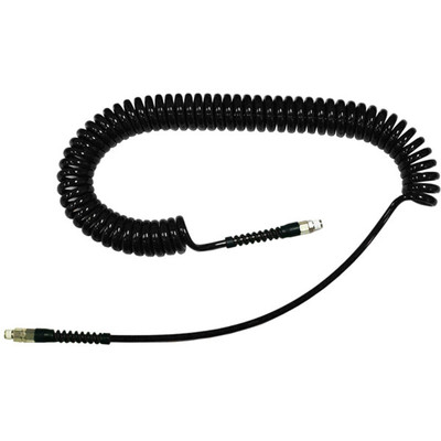 Technithane Auto Spiral Hose, Polyurethane, 1/4in x 25ft L, 140PSI Working Pressure, Black