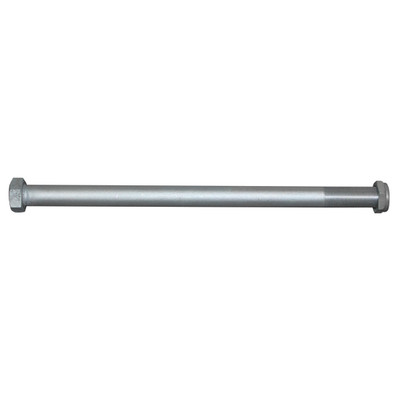 Pivot Bolt and Nut, 1in x 17in L, Zinc-Plated Steel