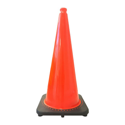 Traffic Cone, 28in H, Orange, 7lb Black Base