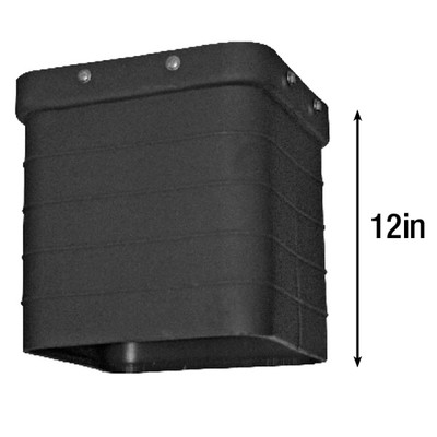 Blower Extension Rectangular up to 12in, Black