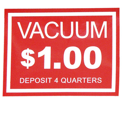 Vacuum Decal, $1.00 Deposit 4 Quarters