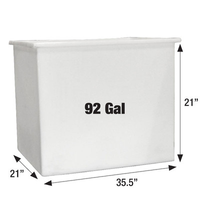 Tank, 92-Gallon Rectangular, 35-1/2in L x 21in W x 21in H