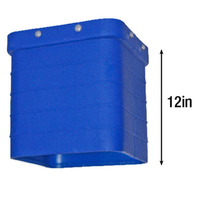 Blower Nozzle Rectangular Extension Kit with Hardware up to 12in, Blue