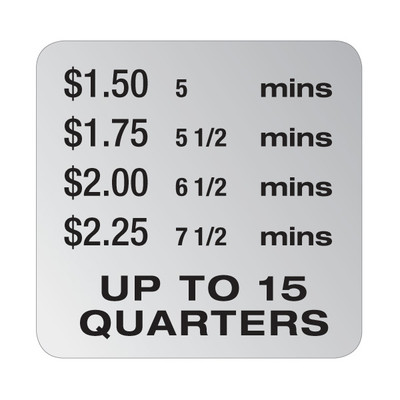 Self Adhesive Decals for Self-Service Bays and Vacuums, Silver/Black Self Adhesive Decals for Self-Service Bays and Vacuums, Silver/Black