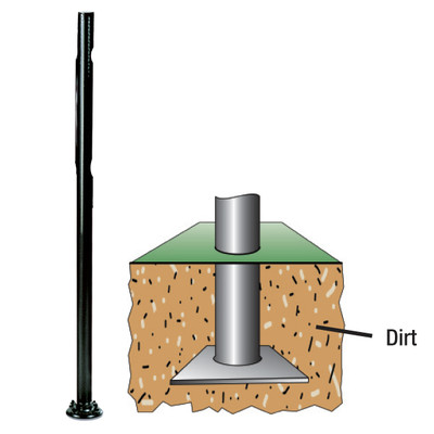 In Ground Pole HPIG for H1N & H9N Receptacle, 2in Dia. x 46in H