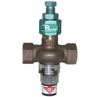 Relief Valve, 1in FPT Inlet x 1in MPT Outlet, Pressure Range 500-1500PSI, Aluminum-Bronze, Green Cap, Baird 7601-1-TB-MP