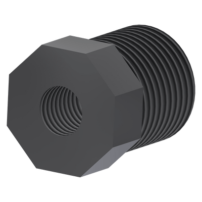 Bushing Male and Female, 1/2 NPT x 1/4 NPT, PVC