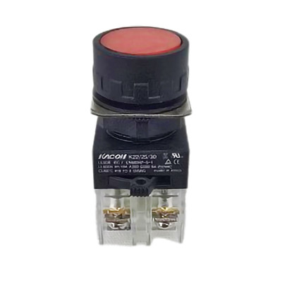 Pushbutton, IP65, 22mm, (1) N.C. Contact