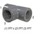 Tee, 1/4in FPT x 1/4in FPT x 1/4in FPT, PVC SCH80, Gray