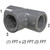 Tee, 3/4in FPT x 3/4in FPT x 3/4in FPT, PVC SCH80, Gray