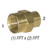 Hex Female Coupler Reducer, 1/2in FPT x 3/8in FPT, Brass, 28-185