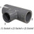 Tee, 3/4in SLP Socket x 3/4in SLP Socket x 1/2in SLP Socket, PVC SCH80, Gray