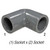 90° Elbow, 1in SLP, PVC SCH80, Gray